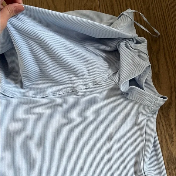 GU Women’s Off-Shoulder Ribbed Camisole in Light Blue - Picture 3 of 7